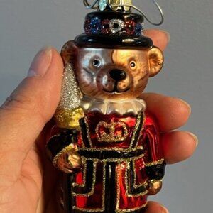 KSA (Kurt S Adler) Vintage Blown Glass Christmas ornament baubble British Bear